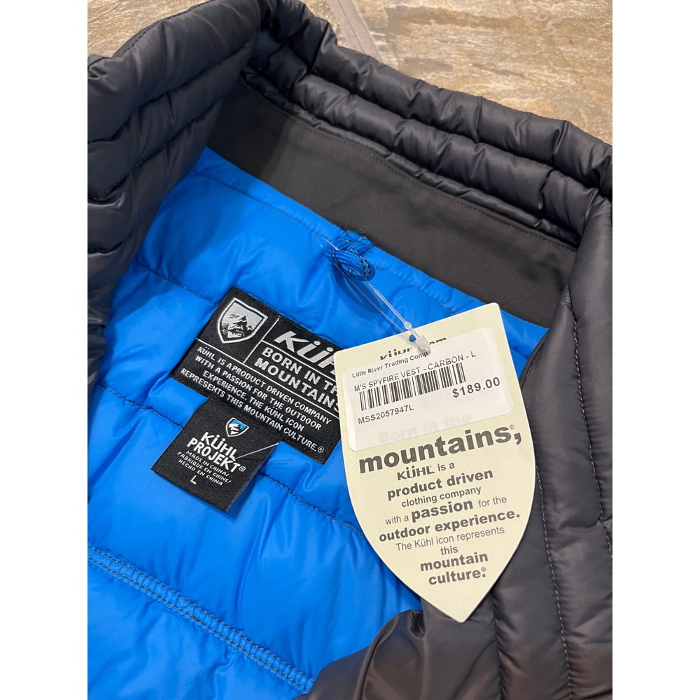 KUHL Spyfire Vest Mens Large Carbon Gray NEW Down Puffer Outdoor MSS205794L - Picture 4 of 9
